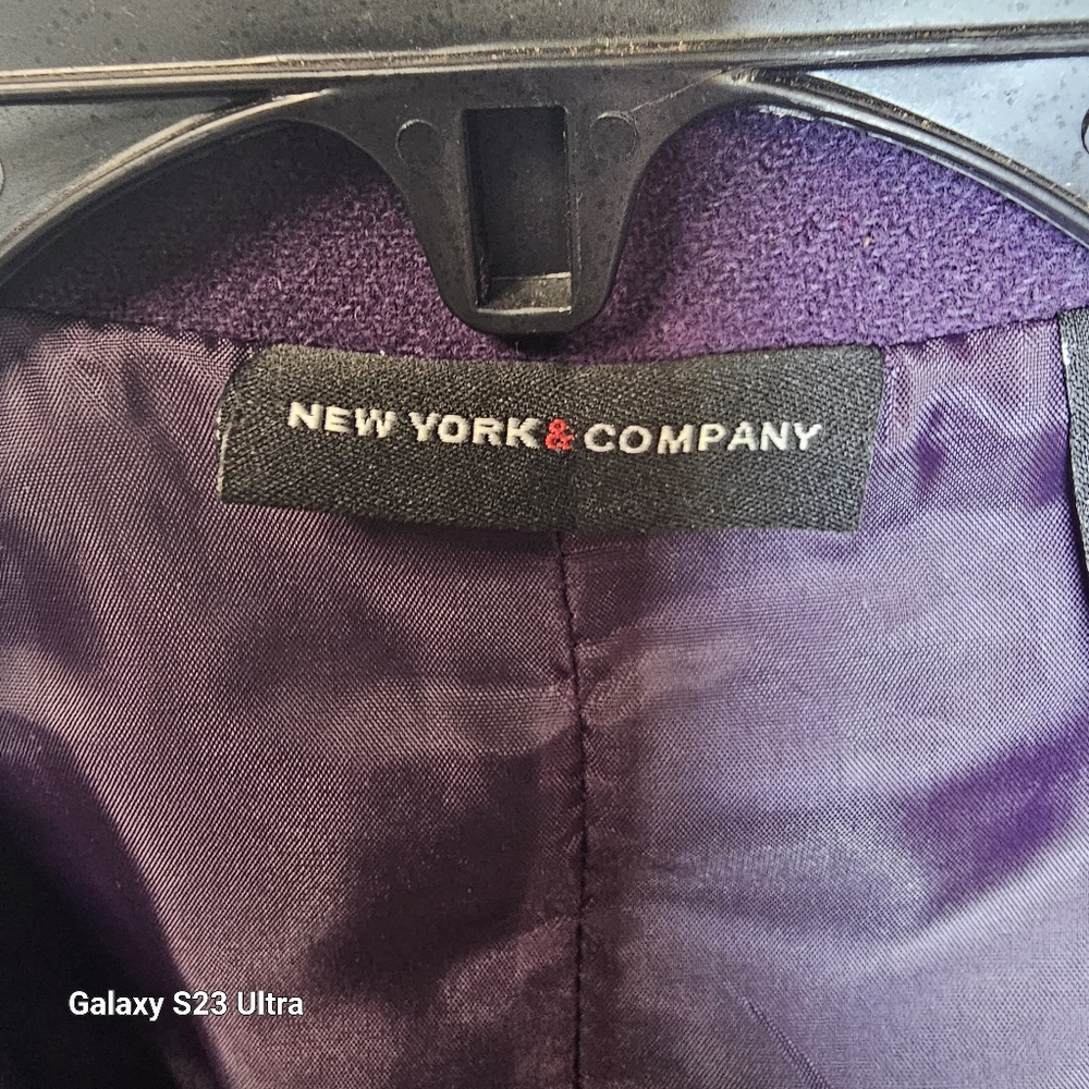 New York & Company purple blazer wool blend size 4 - Picture 9 of 11